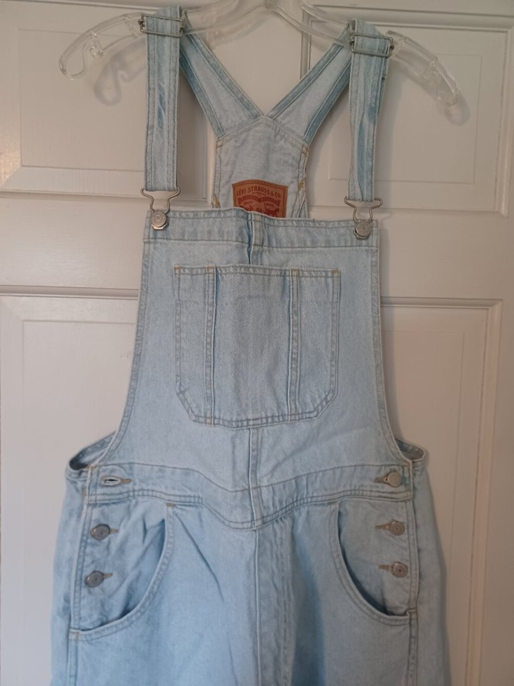 Levi Strauss Overalls Women's XL Heavy Weight Jean Light Wash